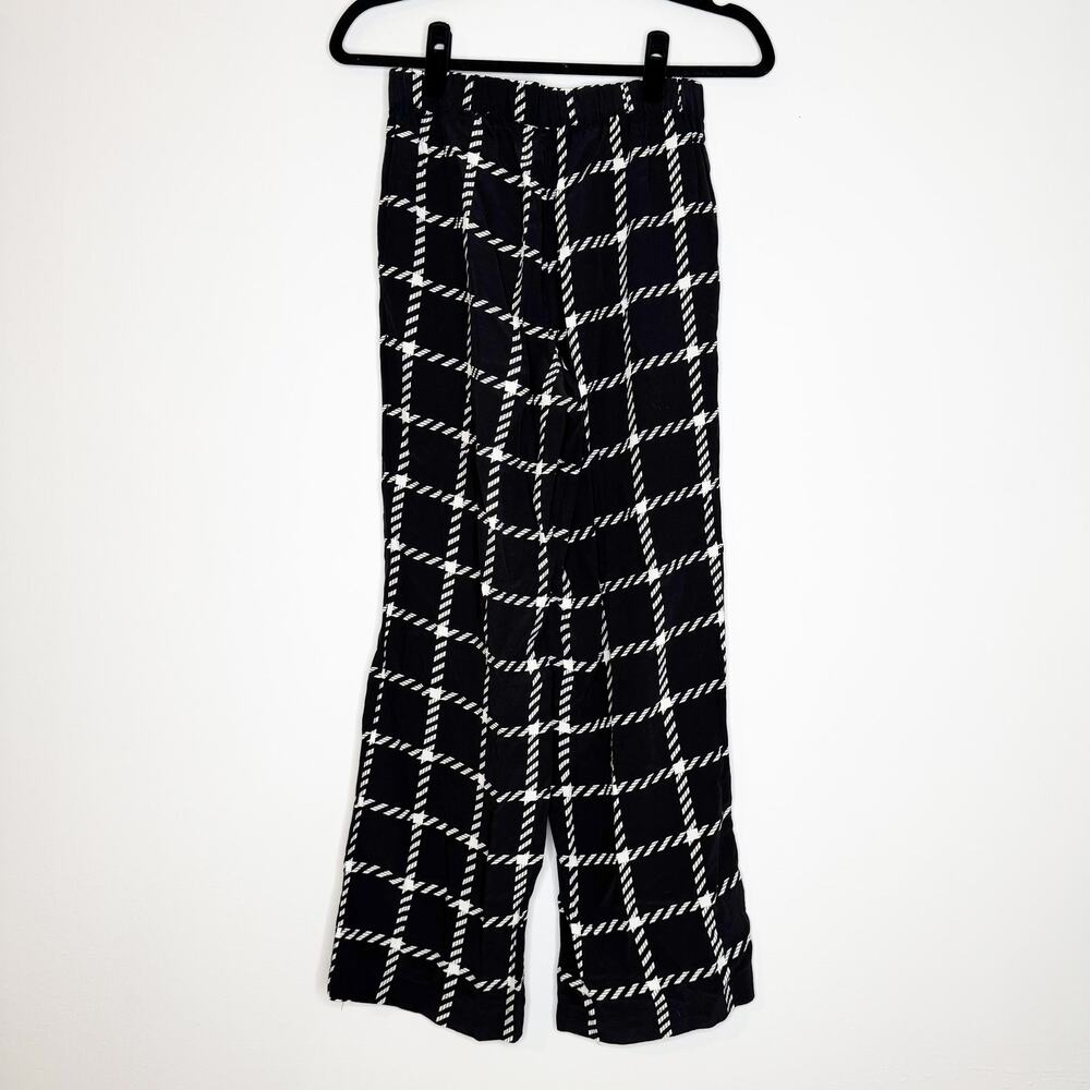 Anine Bing Black Plaid Printed Owen Pants XS / Small - Picture 6 of 7